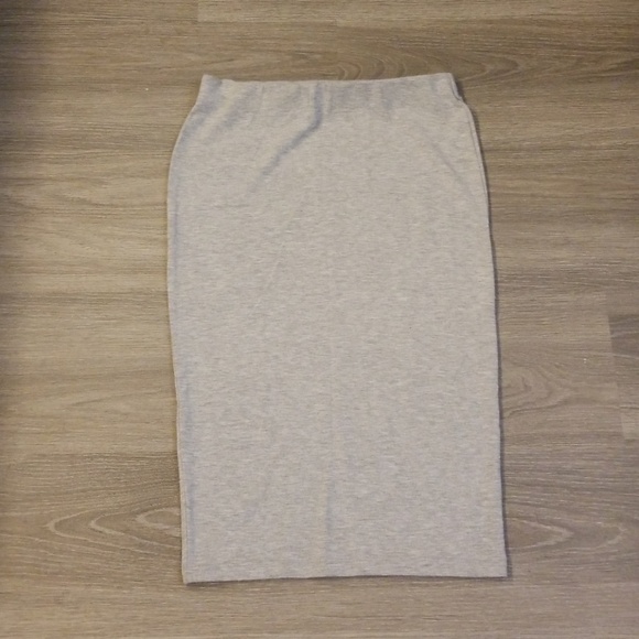 Heather Gray Jersey Pencil Skirt - Picture 1 of 1